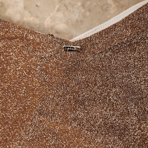 M 🖤VS PINK Swim Shimmer High Waist Cheeky Bikini Bottom Cappuccino - Picture 6 of 6